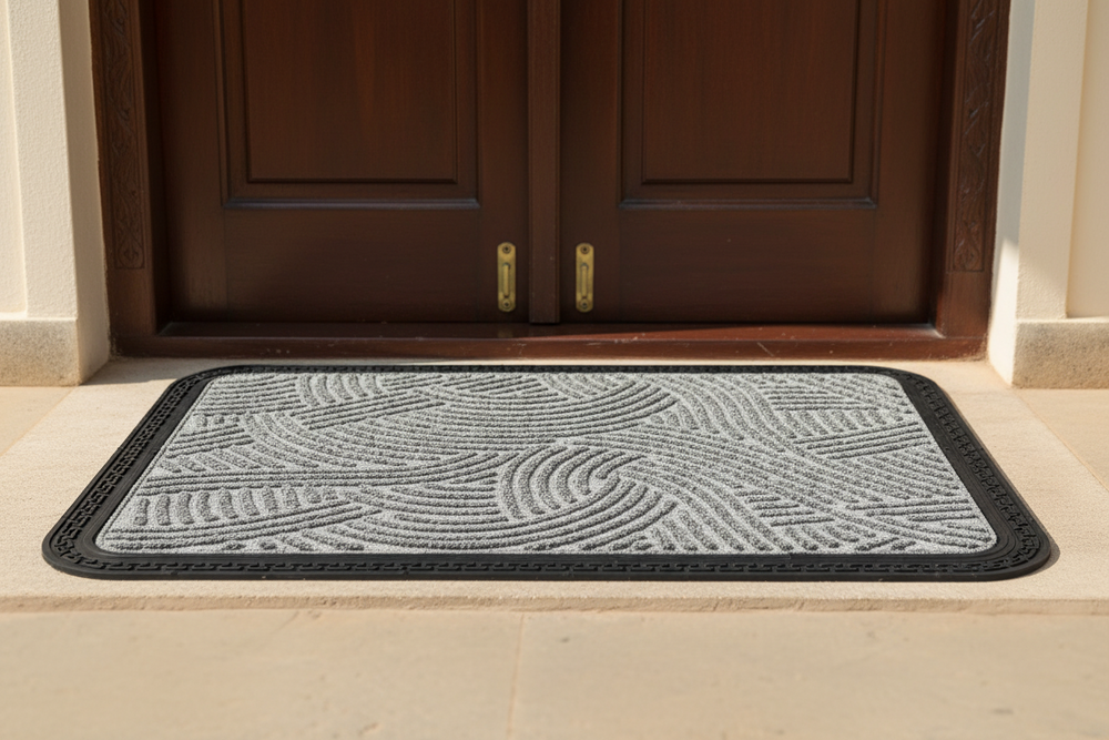 OnlyMat Durable Grey Swirl Polypropylene Mat