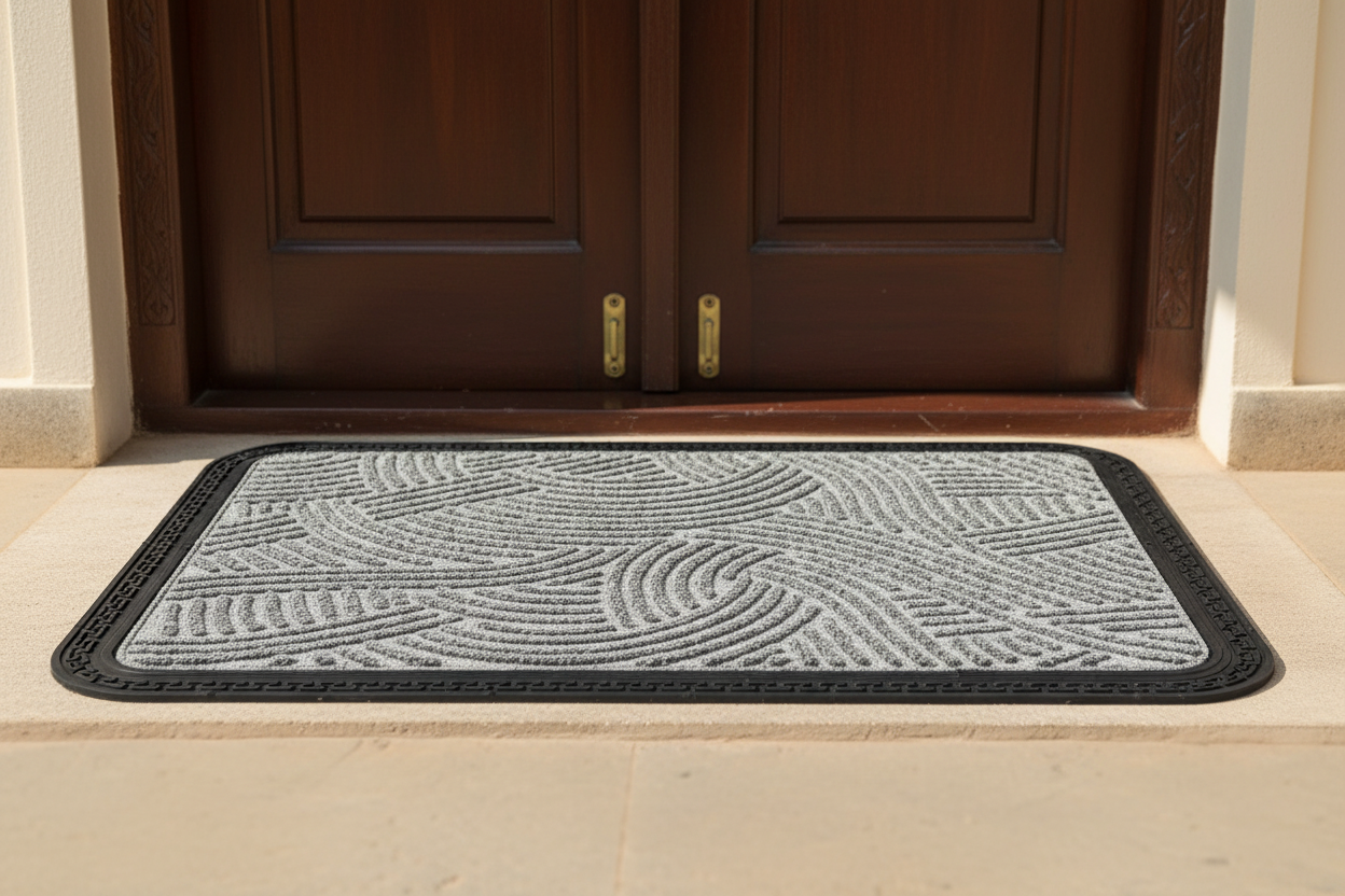 OnlyMat Durable Grey Swirl Polypropylene Mat