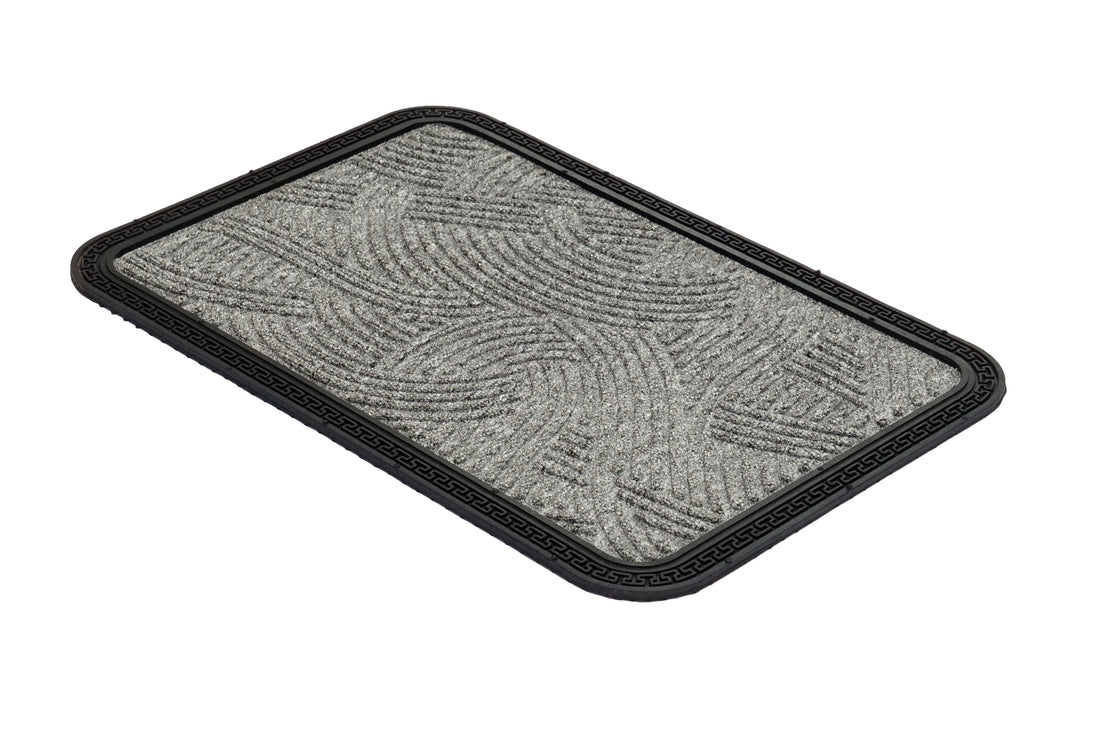 
                      
                        Gray doormat with textured surface on a white background
                      
                    