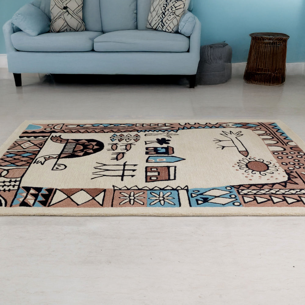 OnlyMat HandTufted Luxe Rug - Modern ART - Bamboo Silk Carpet