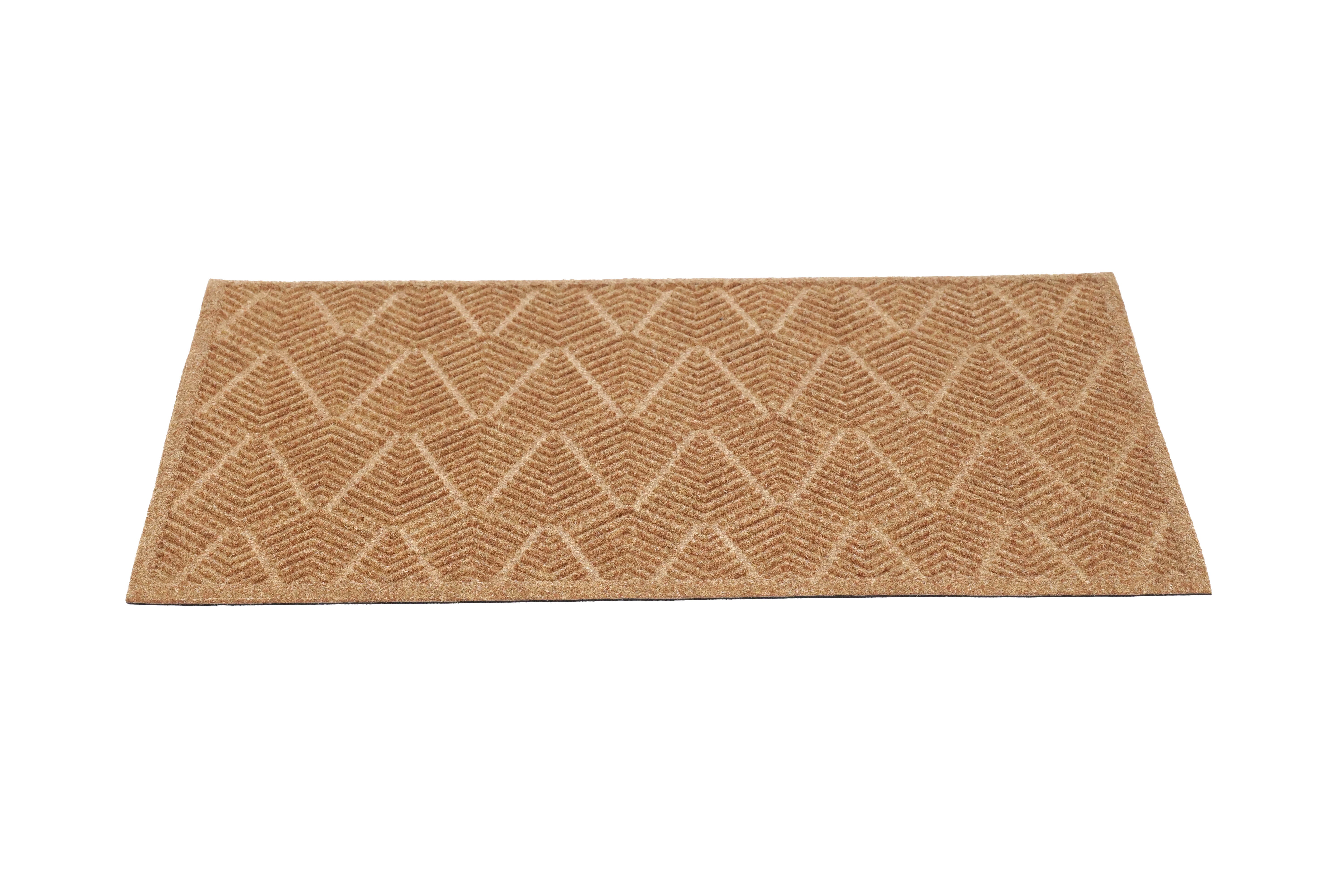 Rectangular doormat with a textured pattern on a white background