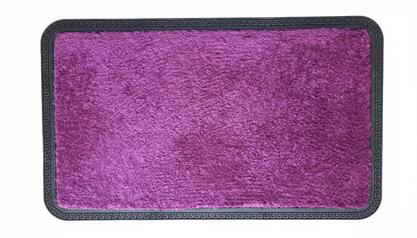 Purple rectangular mat with black border on a white background