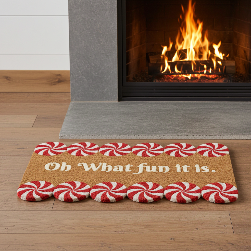
                      
                        Oh What Fun — Peppermint Candy Coir Doormat
                      
                    