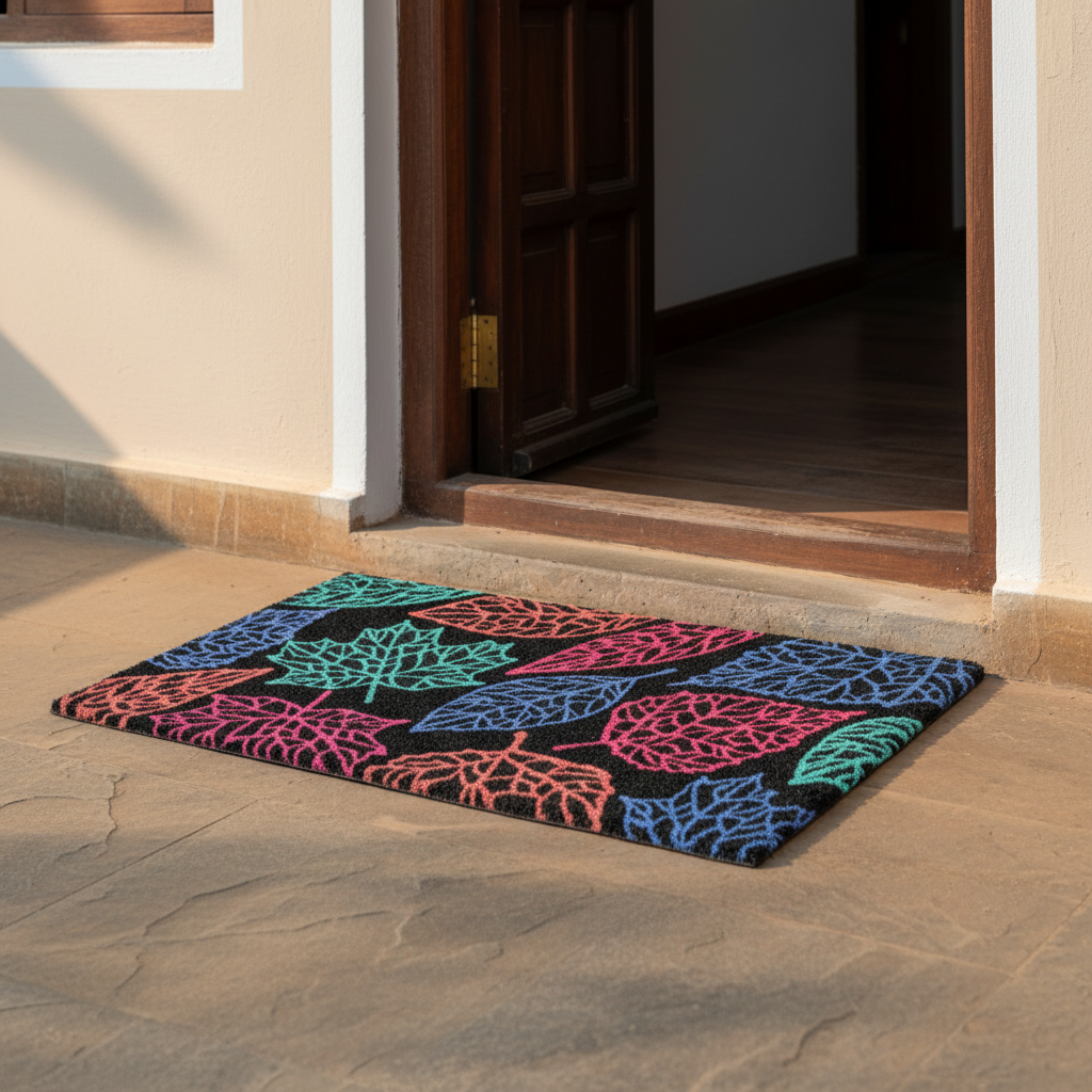 
                      
                        OnlyMat Neon Outline Leaf Coir Doormat with Anti-Slip Backing
                      
                    