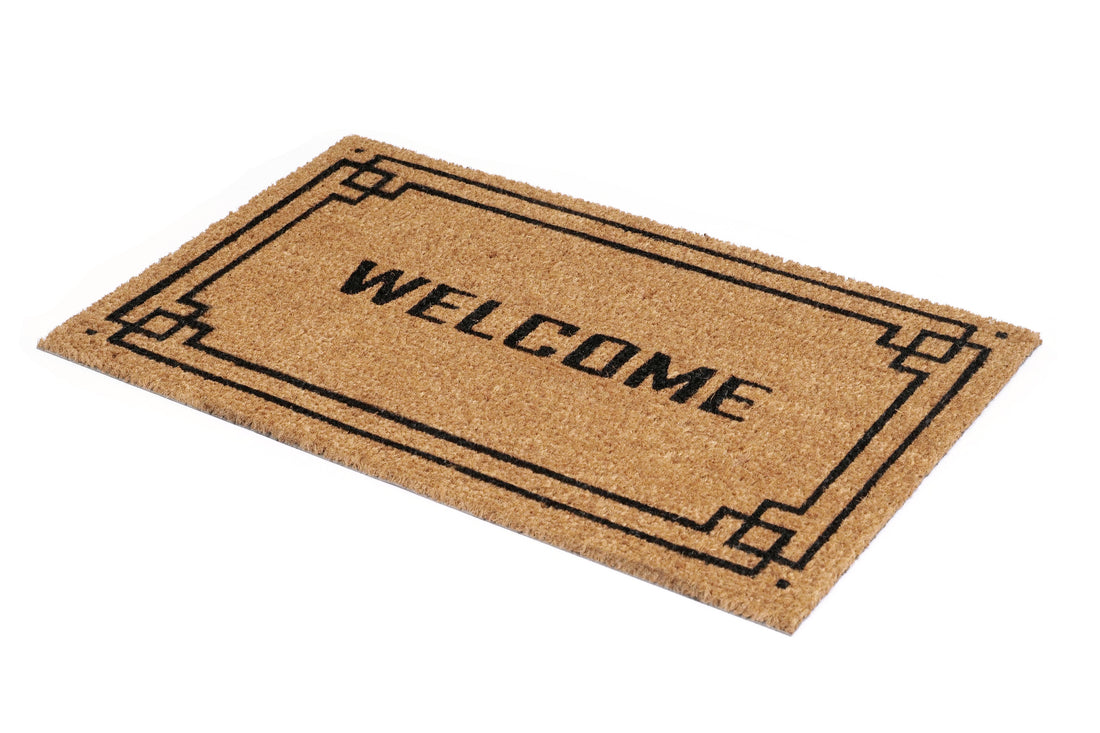 
                      
                        Doormat with 'WELCOME' text on a white background
                      
                    