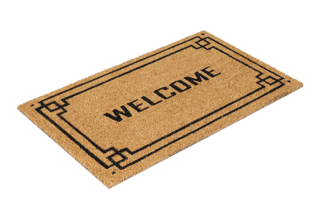 
                      
                        Doormat with 'WELCOME' text on a white background
                      
                    