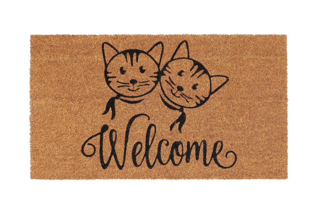 
                      
                        Doormat with cat illustration and 'Welcome' text on a white background
                      
                    