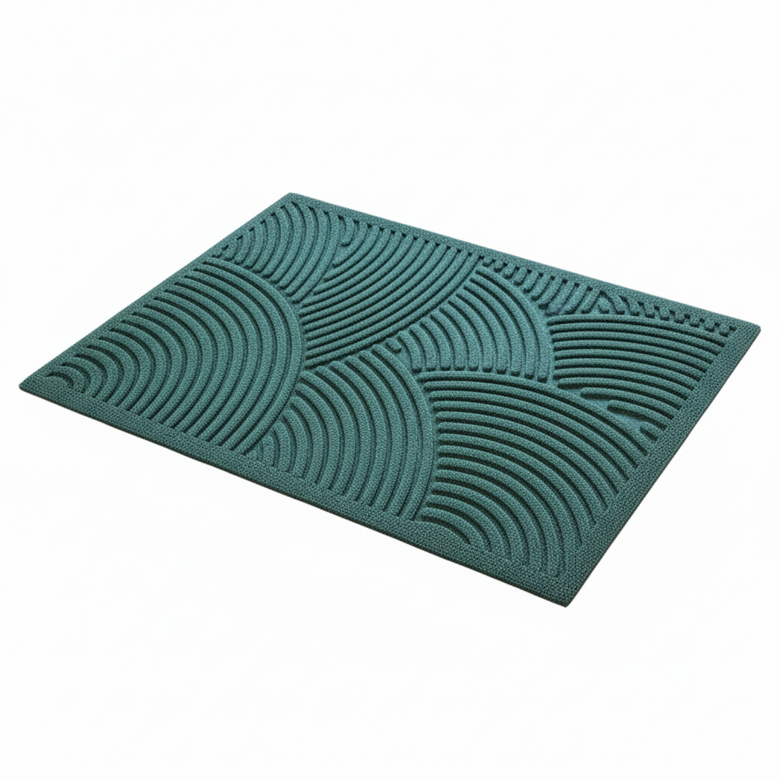 
                      
                        Teal doormat with a textured pattern on a white background
                      
                    
