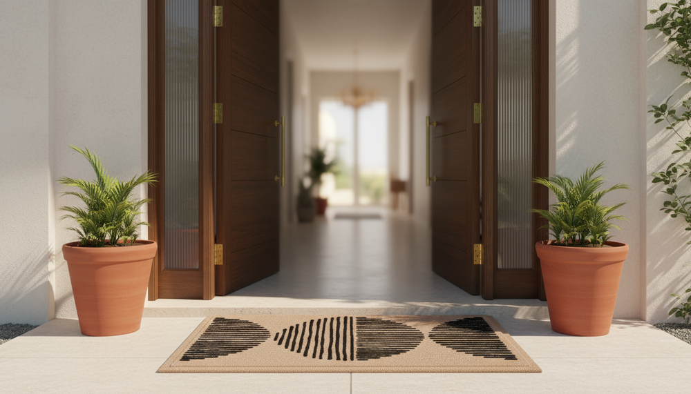 
                      
                        Oppulence Entry Flocked Doormat -  Soft, Absorbs Moisture, Multi-Purpose, Recycled PET
                      
                    