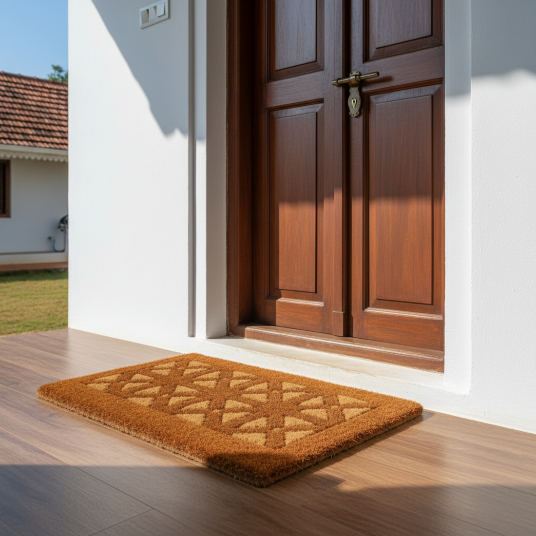 Handloom Natural Coir Doormat – Plain 3cm Thick – 45x75cm