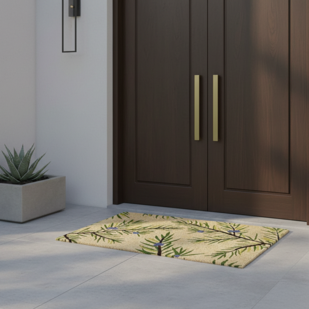 ओनलीमैट सुंदर हरे पत्ते डिजाइन प्रवेश द्वार चटाई - 45 सेमी x 75 सेमी