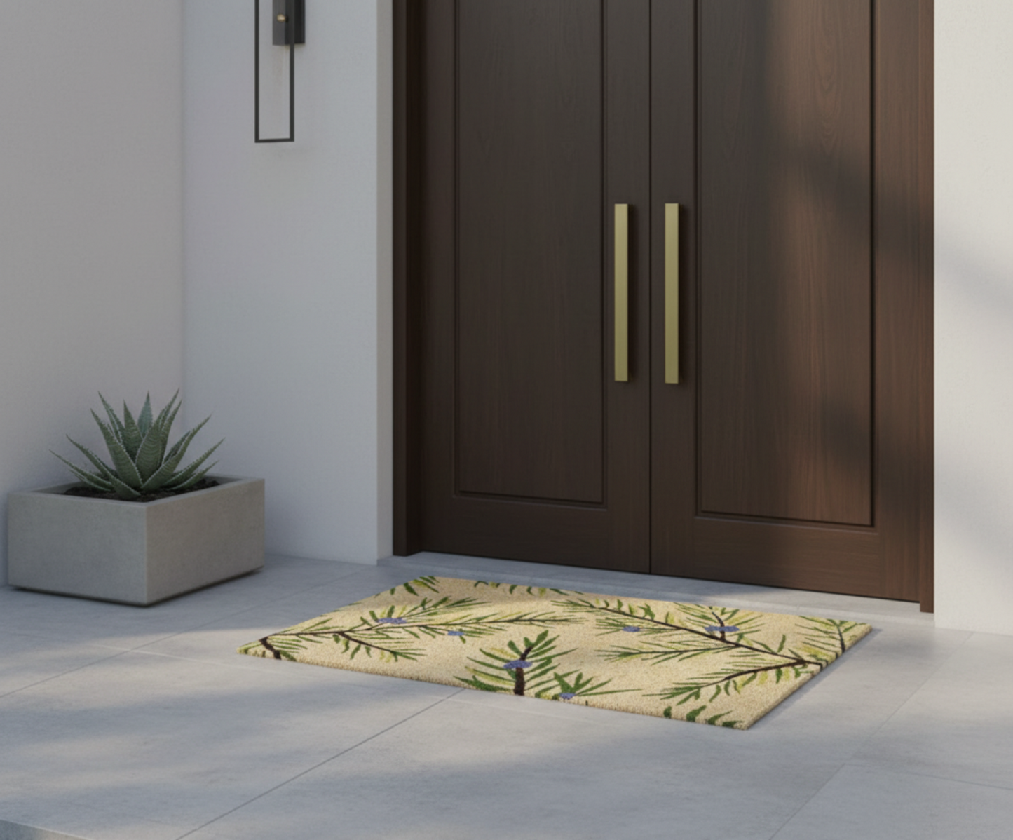 ओनलीमैट सुंदर हरे पत्ते डिजाइन प्रवेश द्वार चटाई - 45 सेमी x 75 सेमी