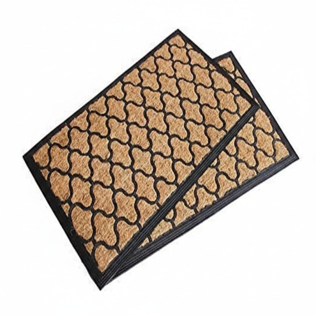 
                      
                        Two doormats with a geometric pattern on a white background
                      
                    
