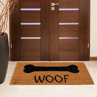 Woof bone dog Printed Funny Natural Coir Doormat