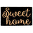 Elegant Black "Sweet Home" Printed Natural Coir Entrance Mat - OnlyMat