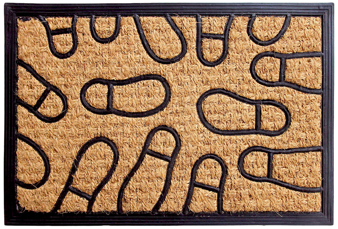 
                      
                        Foot Print Design Rubber + Coir Moulded Matting Mat - 40cm x 60cm - OnlyMat
                      
                    