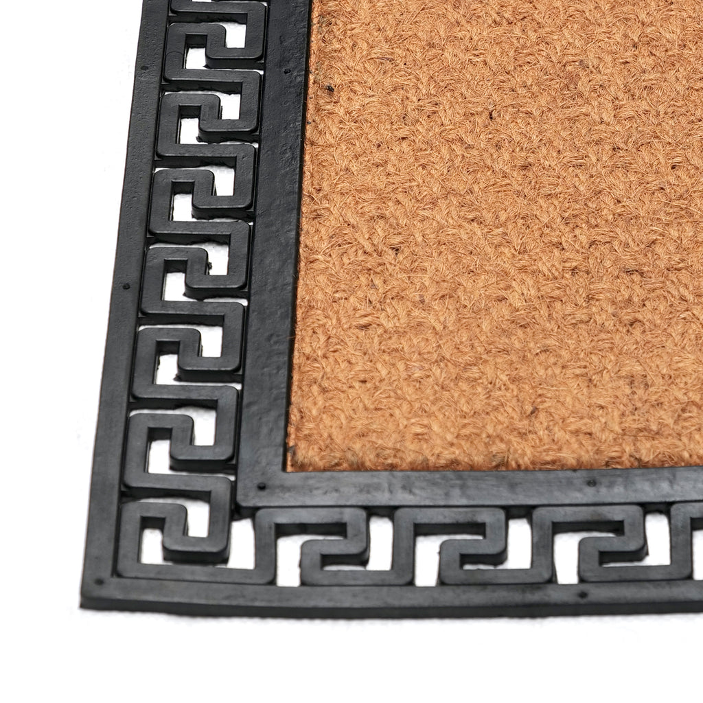 OnlyMat Greek Key Design Rubber Coir Door Mat Entrance Mats