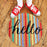 Colourful Multi-Color "Hello" printed Natural Coir Round Shape Mat - OnlyMat