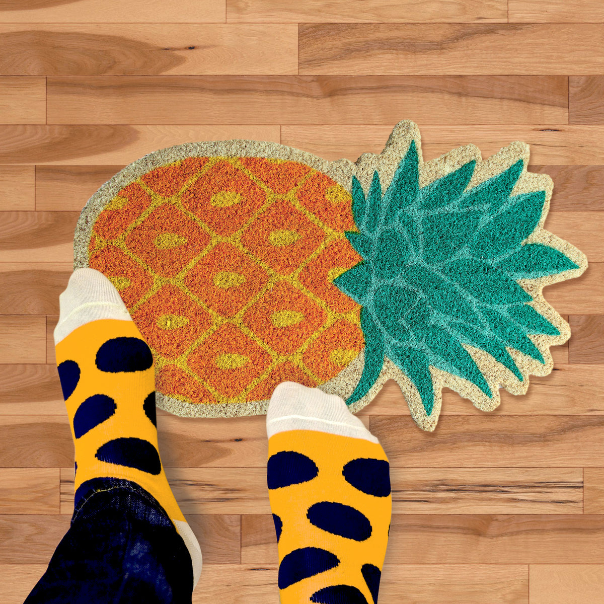 Pineapple Shape Floor Natrual Coir Anti-Slip Floor Mat - OnlyMat