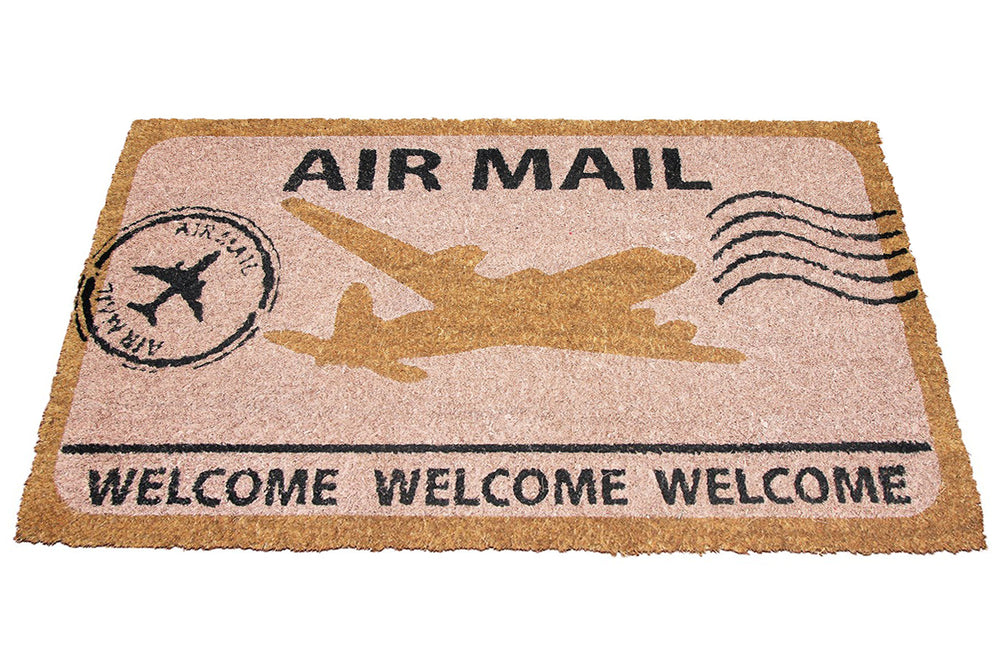 
                      
                        Elegant "Air Mail" and "Welcome" Printed Natural Coir Door Mat - OnlyMat
                      
                    