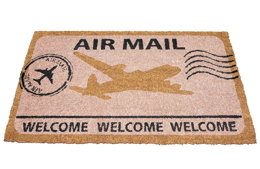 
                      
                        Elegant "Air Mail" and "Welcome" Printed Natural Coir Door Mat - OnlyMat
                      
                    