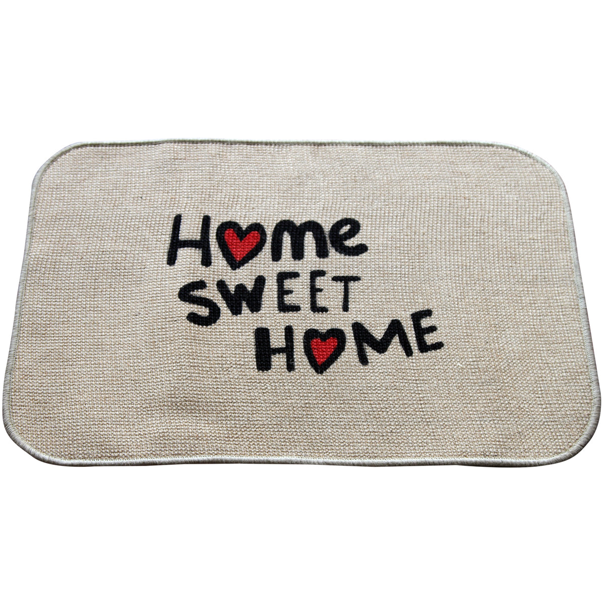 Home Sweet Home Printed Micro Boucle Jute Door Mat