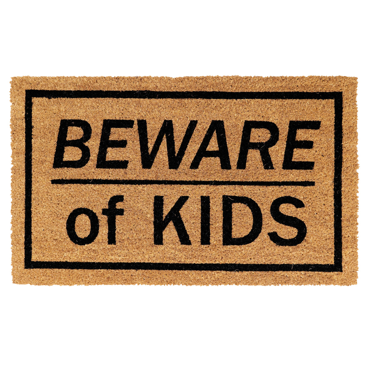 "Beware of Kids" Printed Natural Coir Funny Door Mat - OnlyMat