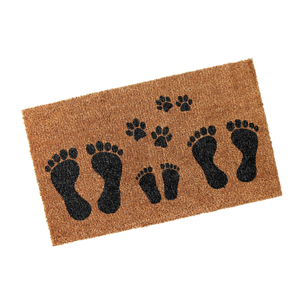 Foot Mark & Dog Claws printed Natural Coir Floor Mats - OnlyMat