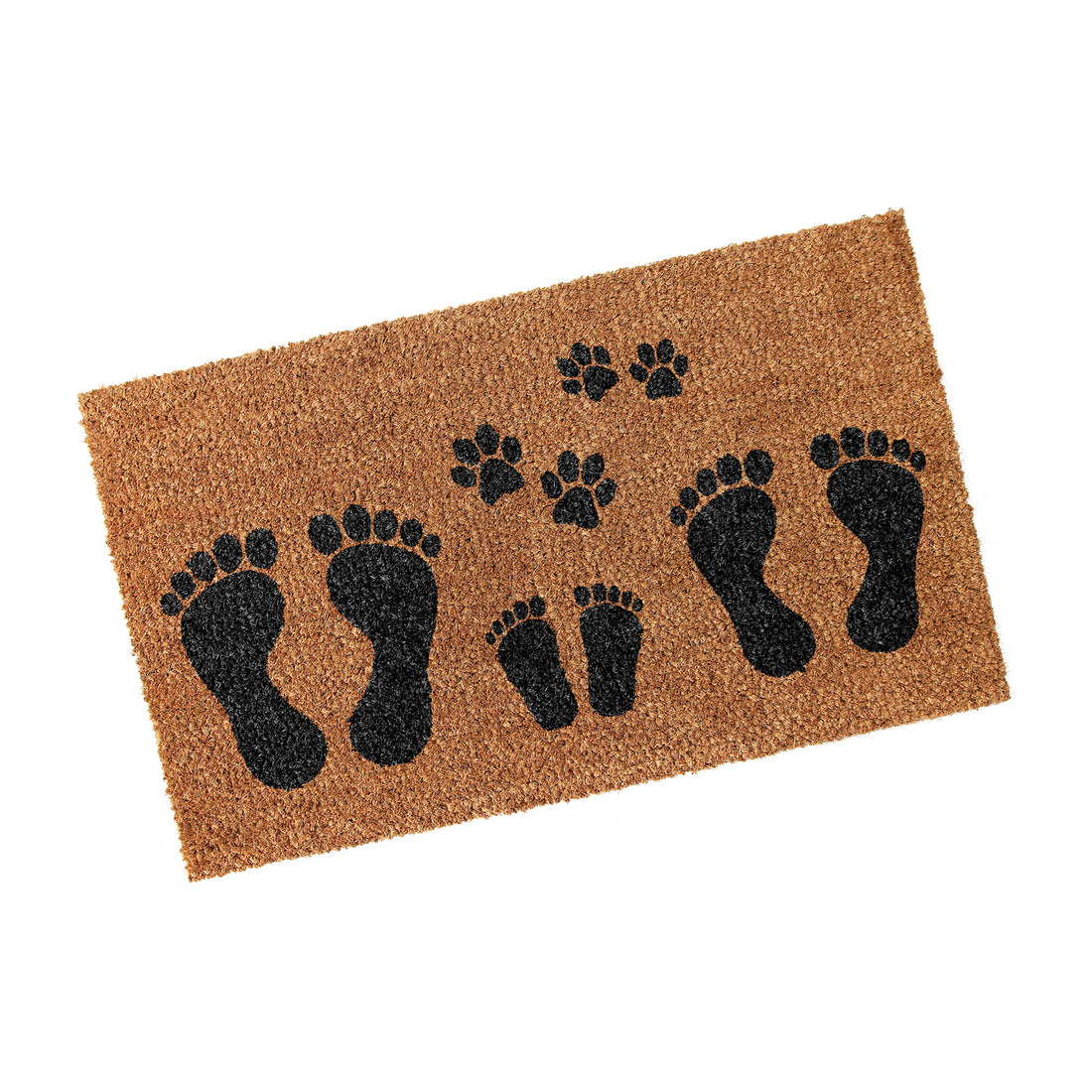 Foot Mark & Dog Claws printed Natural Coir Floor Mats - OnlyMat