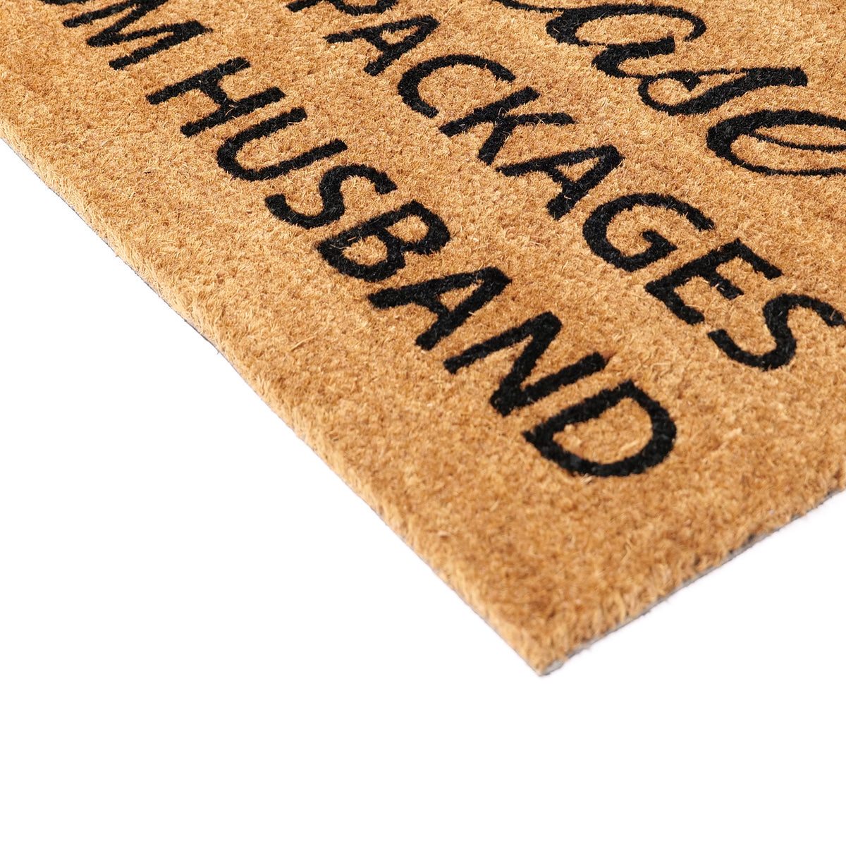 Funny "Please Hide Packages from Husband"  Natural Coir Floor Mat - OnlyMat