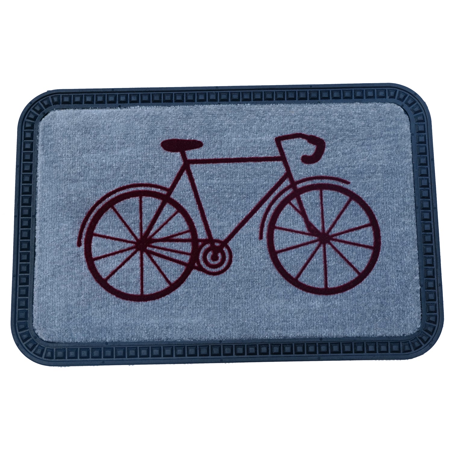 Elegant Cycle Design Soft All-Purpose Mat Home Kitchen Bathroom Door Entrance 40x60x8mm (Grey) - OnlyMat