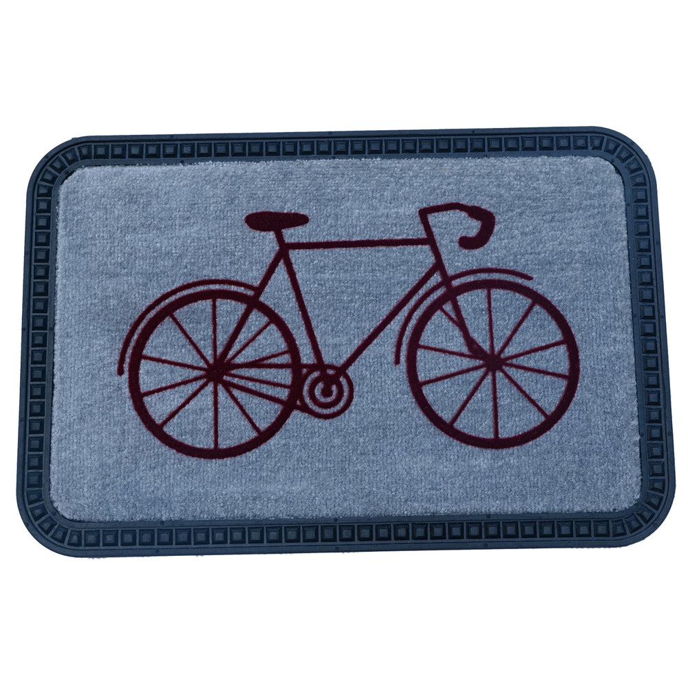 Elegant Cycle Design Soft All-Purpose Mat Home Kitchen Bathroom Door Entrance 40x60x8mm (Grey) - OnlyMat