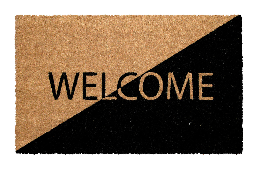 
                      
                        Elegant Black & Brown "Welcome" Printed Natural Coir Door Mat - OnlyMat
                      
                    