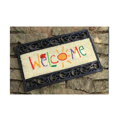 Stylish Coco Rubber Tray Welcome Mat - OnlyMat