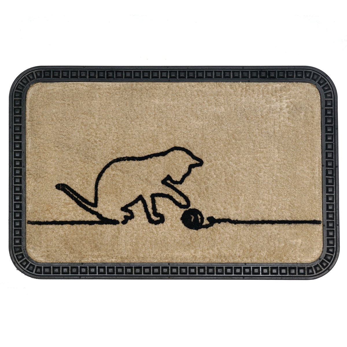 Onlymat Soft Doormat Cat Design (40x60cmx8mm) (Beige) - OnlyMat