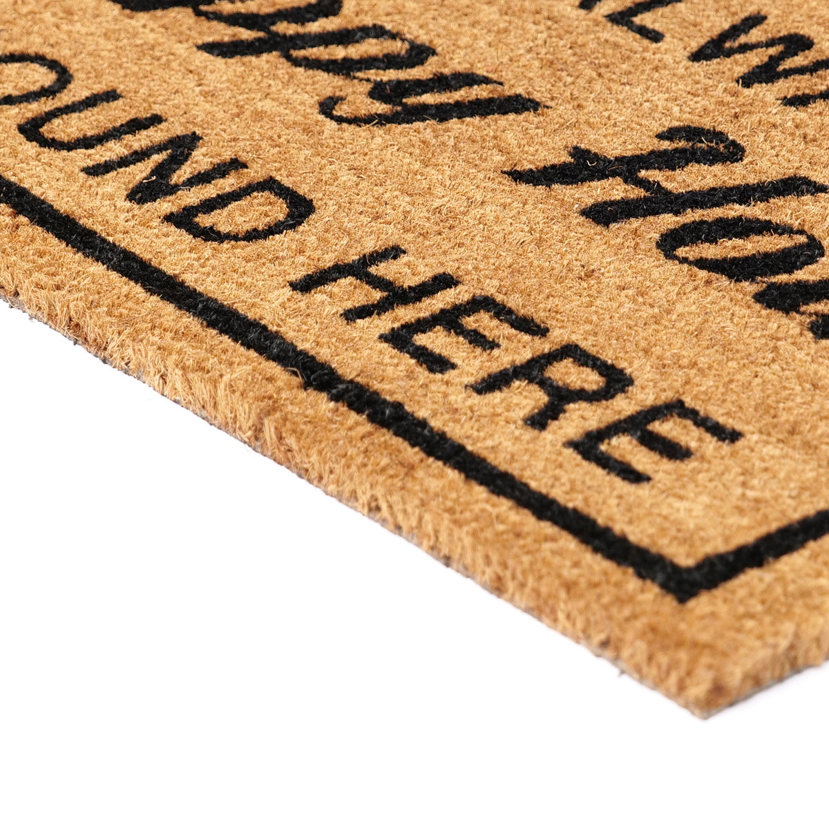 Funny "It's Always Happy Hour Around Here" Printed Natural Coir Floor Mat - OnlyMat