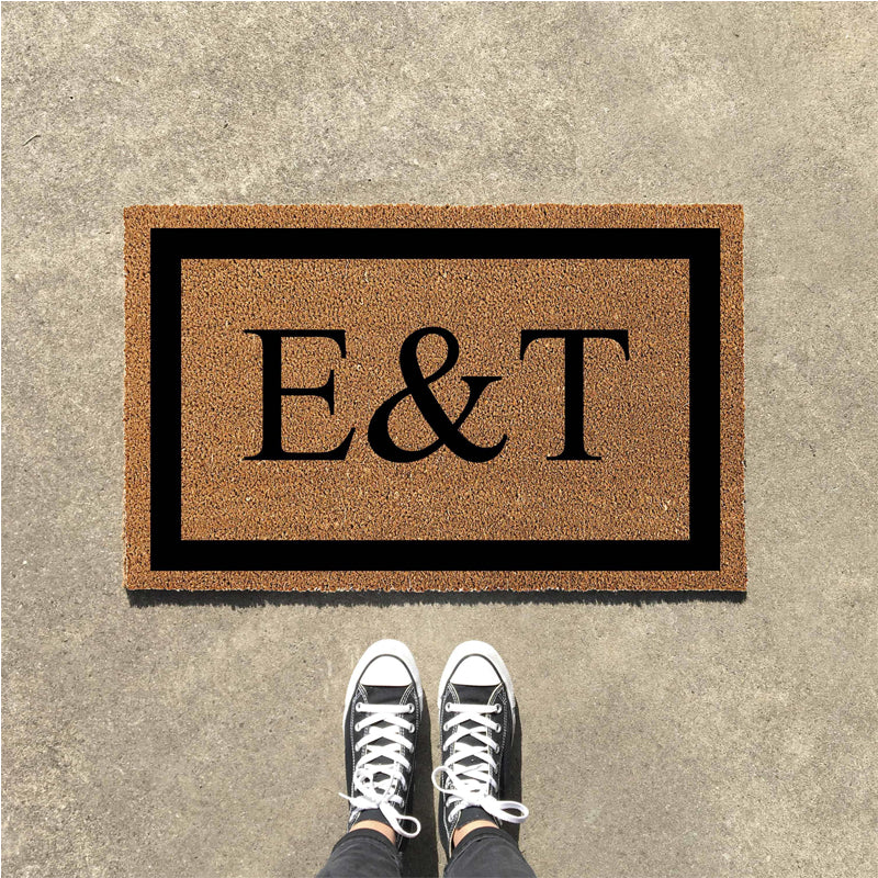 Personalized Doormat with Large Initials - Design 3 - OnlyMat