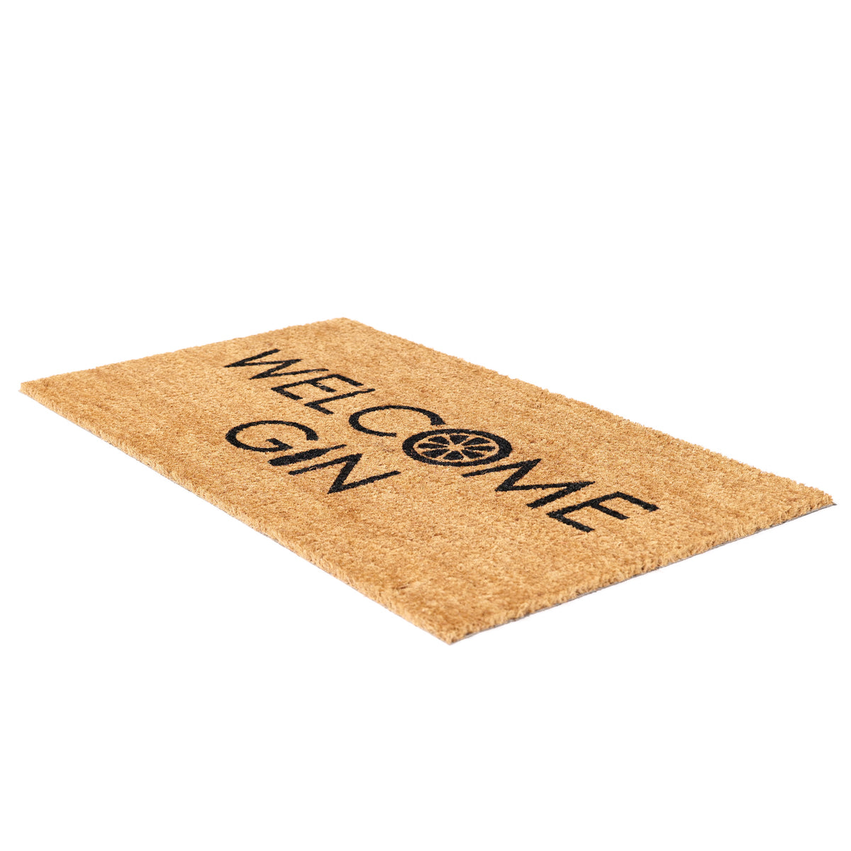 Funny "Welcome Gin" Printed Natural Coir Floor Mat - OnlyMat