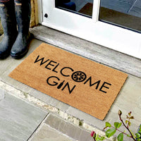 Funny "Welcome Gin" Printed Natural Coir Floor Mat - OnlyMat