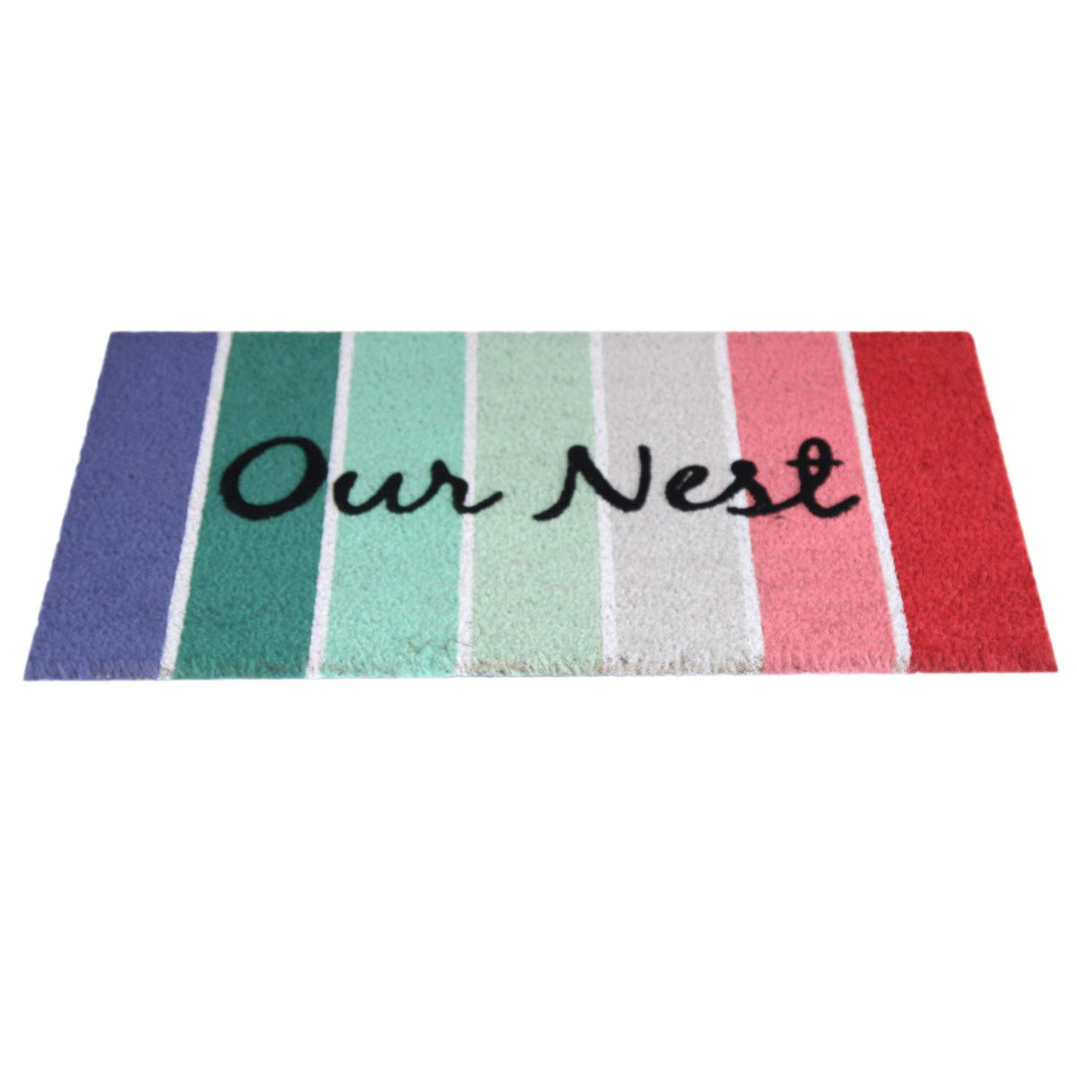 Multi-Colour "Our Nest" Printed Natural Coir Door Mat - OnlyMat