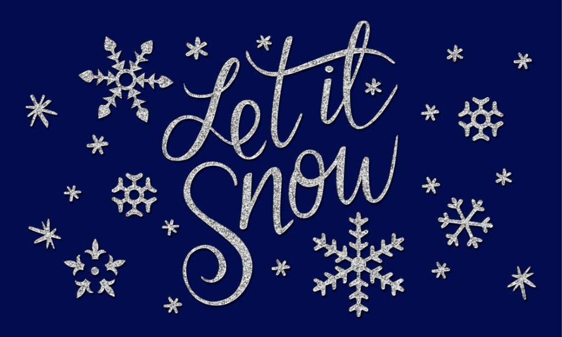 
                      
                        Blue Colour Natural Coir printed  'Let it Snow' Floor Mat - OnlyMat
                      
                    