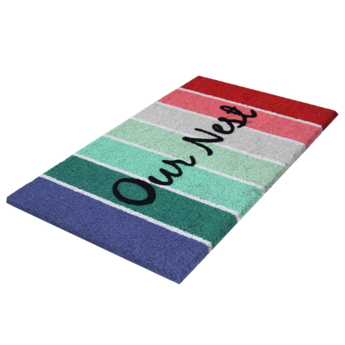 Multi-Colour "Our Nest" Printed Natural Coir Door Mat - OnlyMat