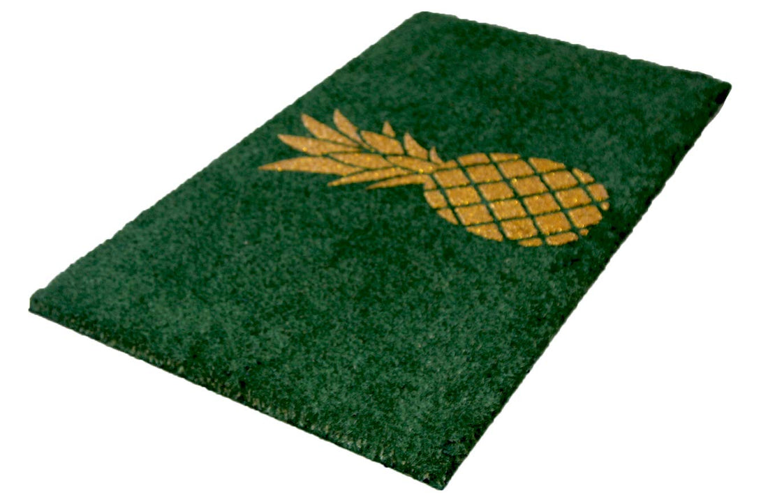 
                      
                        Stylish Golden Glitter Pineapple printed Green Natural Coir Floor Mat - OnlyMat
                      
                    