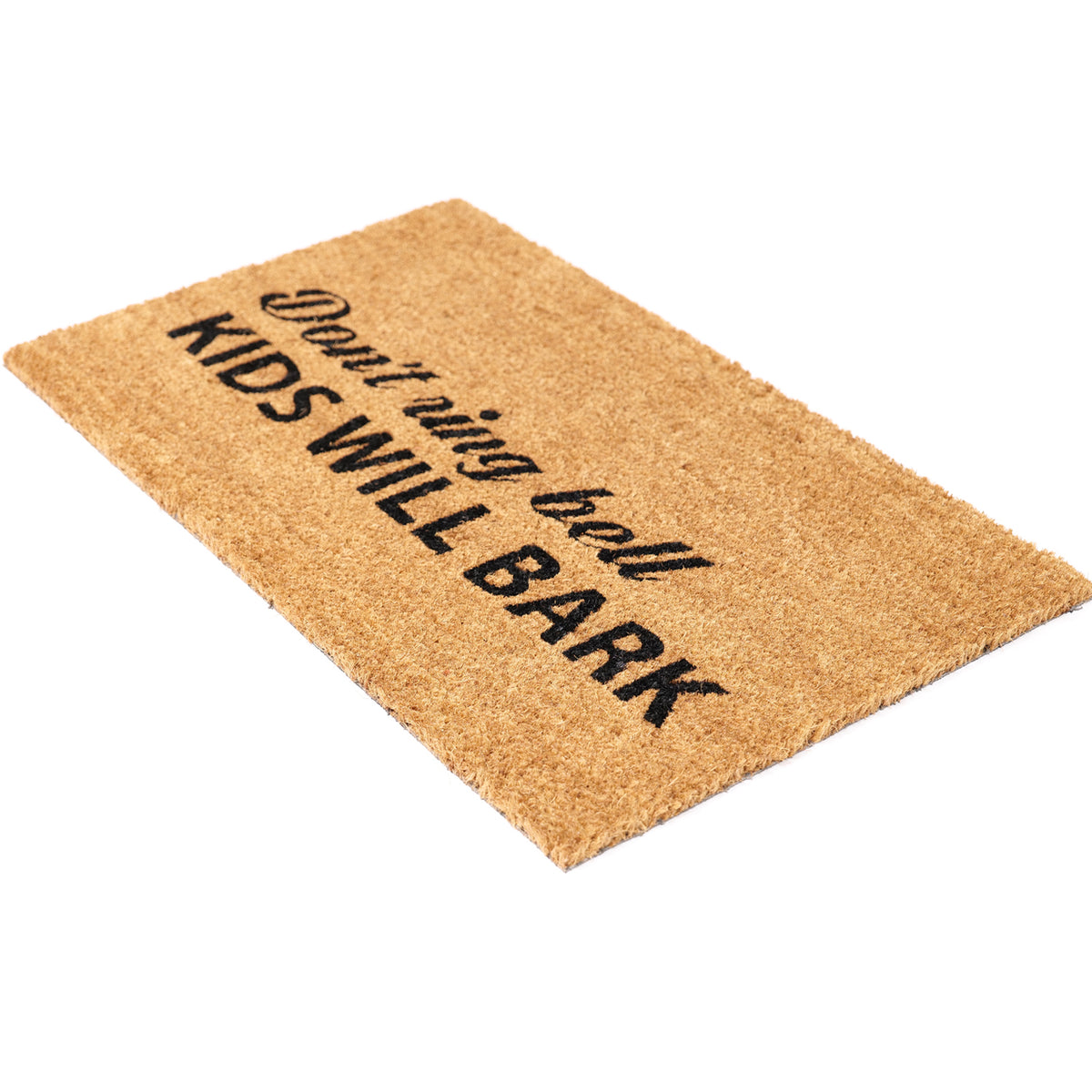 Funny "Don't Ring Bell Kids Will Bark" Printed Natural Coir Floor Mat - OnlyMat