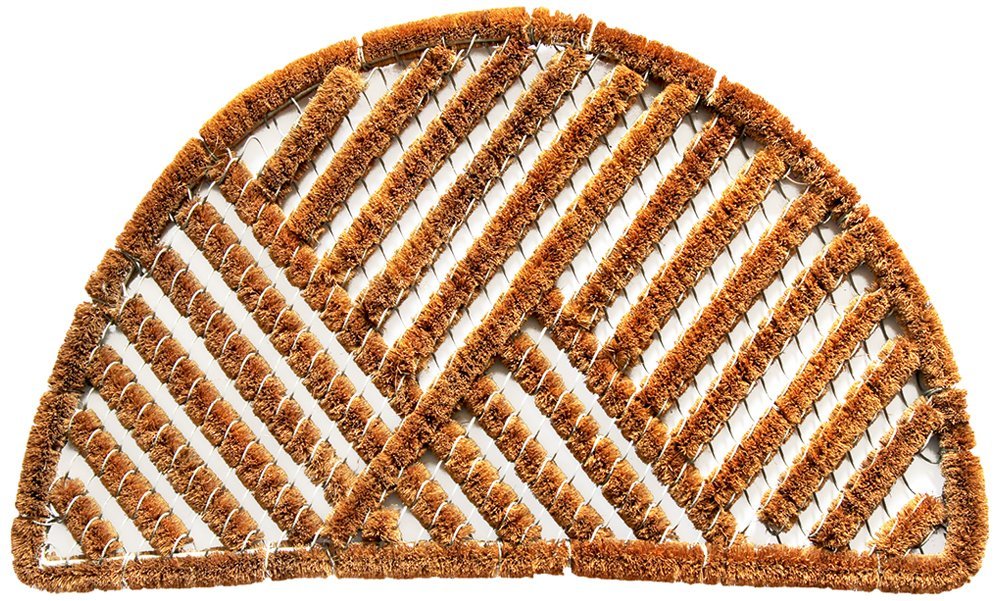 Oval Shape Wire Brush Coir Entrance Doormat - OnlyMat