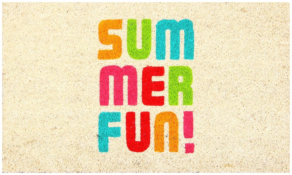 Summer Fun Printed Natural Coir Doormat - OnlyMat