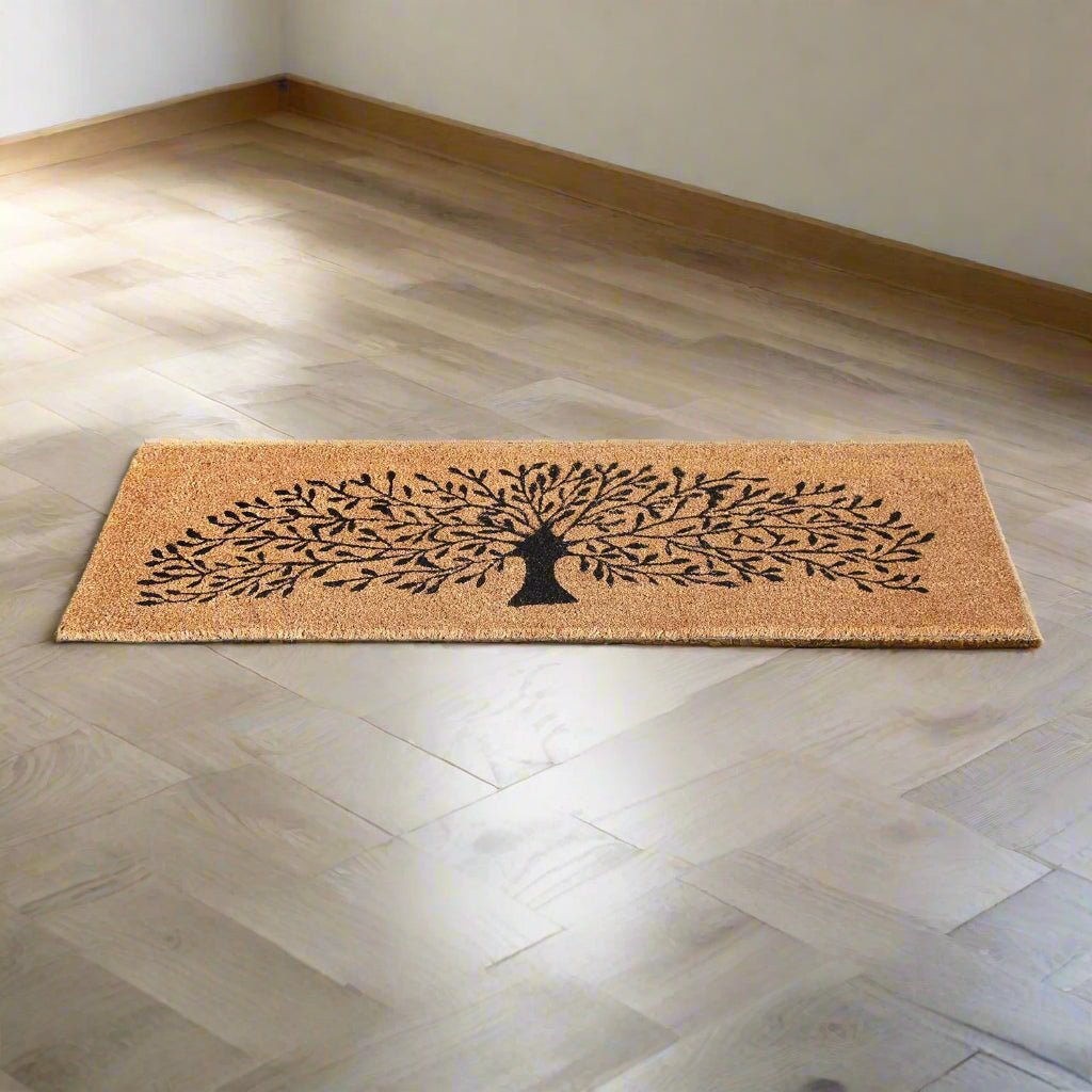 Tree Printed Natural Coir Doormat - OnlyMat