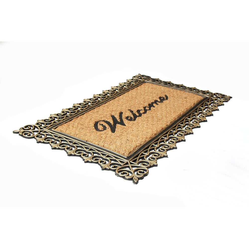 
                      
                        Golden Brown Welcome Natural Rubber Coir Doormat - OnlyMat
                      
                    