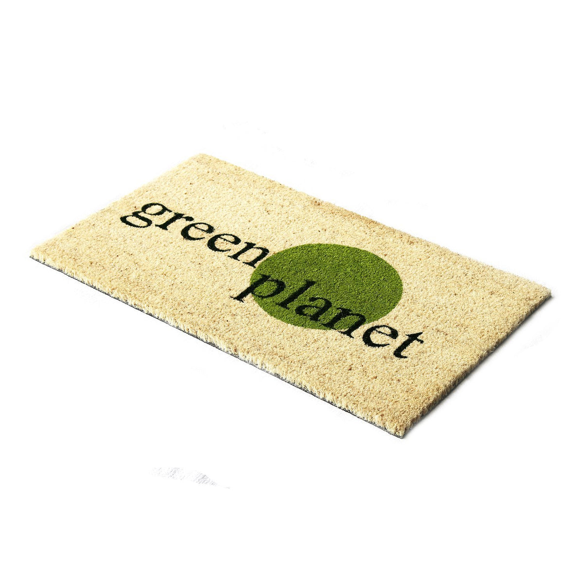 "Green Planet" printed Natural Coir Anti-Slip Green Floor Mat - OnlyMat
