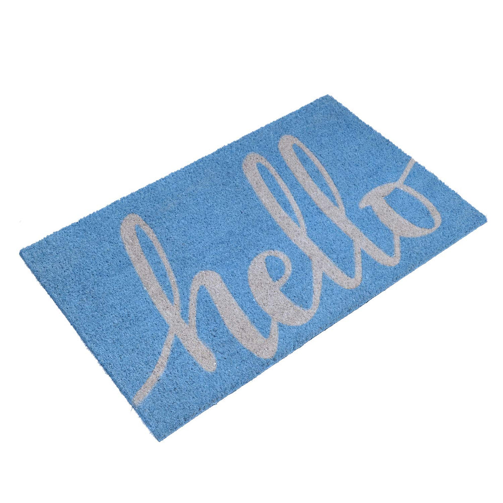 
                      
                        Light Blue "Hello" Printed Coir Entrance Mat - OnlyMat
                      
                    